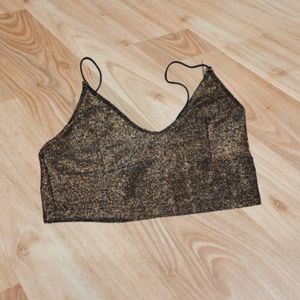 Gold glitter crop top